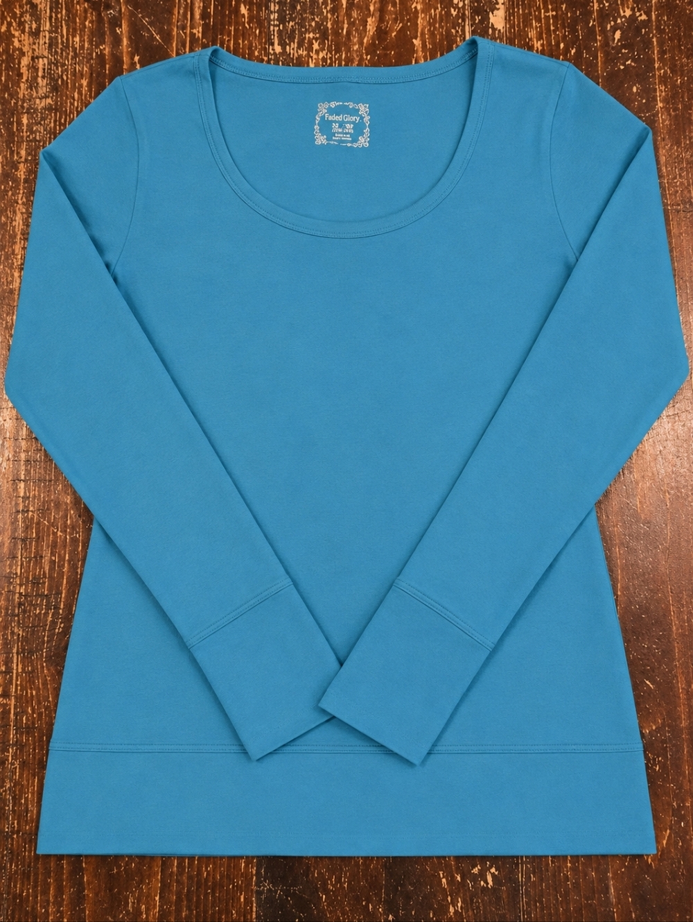 Decree Teal Long Sleeve Top